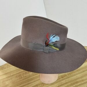 The Shadow Wool Felt Hat Brown w/brown band Dorfman Pacific Sz M/lg See Photos